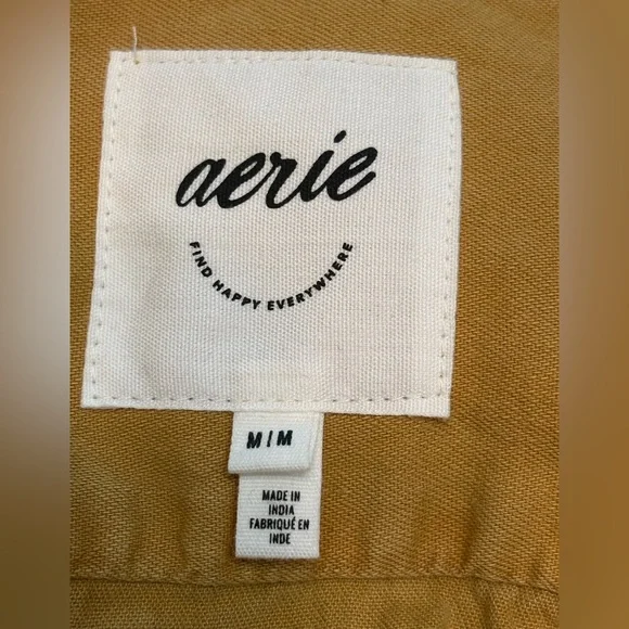 Aerie Mustard Button Down Shirt size M (oversized). - Picture 7 of 13
